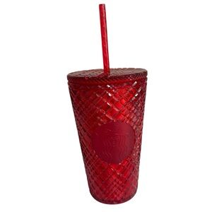 STARBUCKS Cold Cup Tumbler Gem Red 16oz